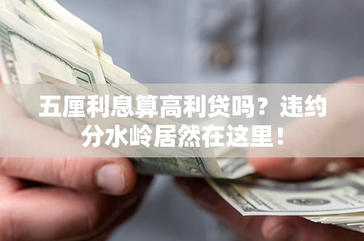 武汉五厘利息算高利贷吗？违约分水岭居然在这里！